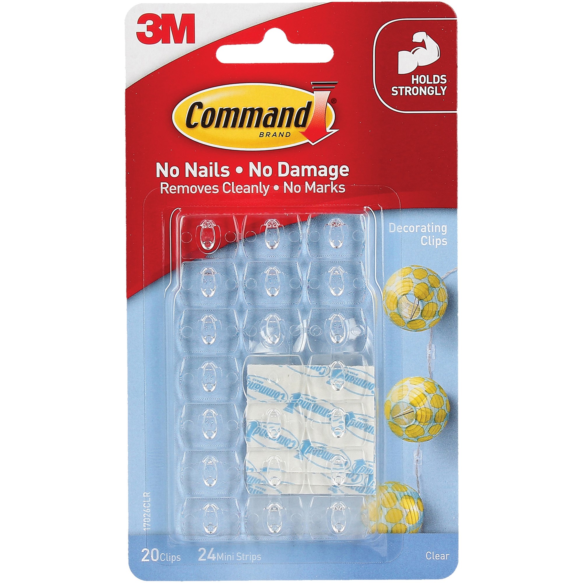Command 17026Clr Clear Hook Decorating Clips Clear Pack Of 20
