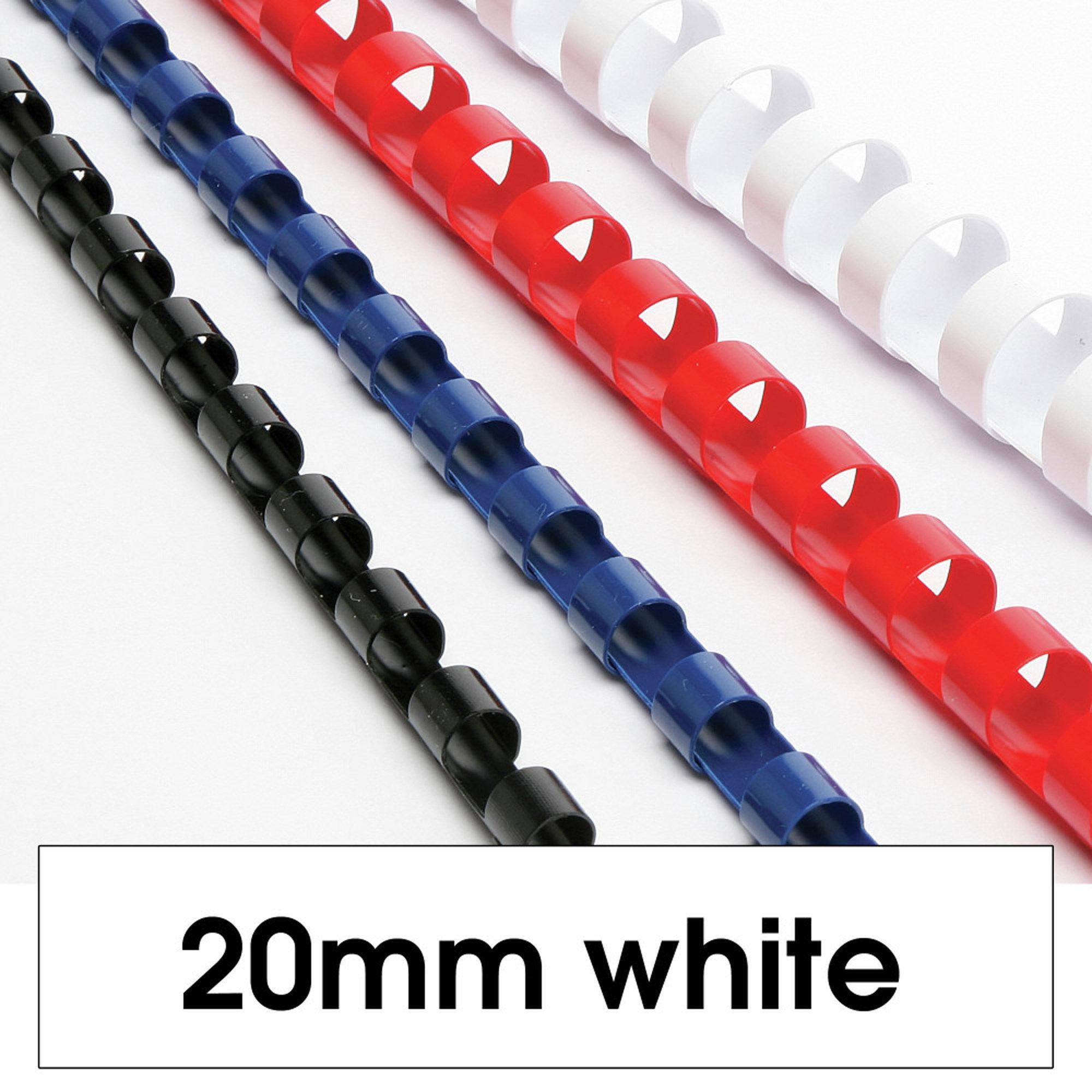 Rexel Plastic Binding Comb 20mm 21 Loop 160 Sheets Capacity White Pack  Of 100