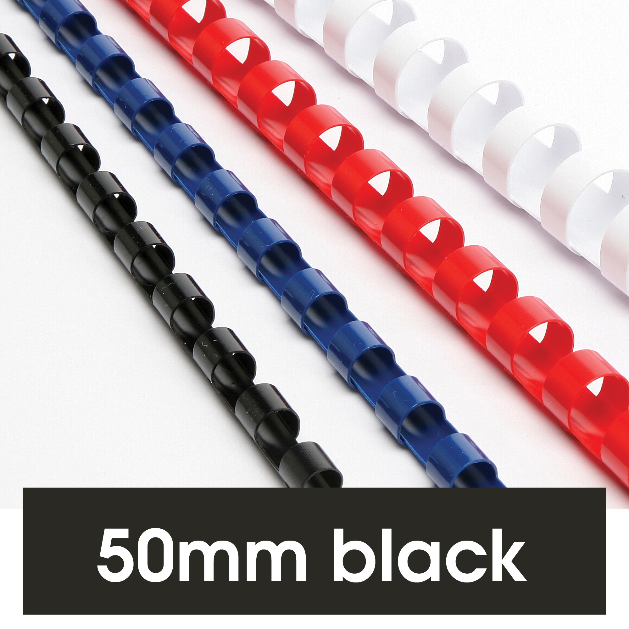 Rexel Plastic Binding Comb 50mm 21 Loop 450 Sheet  Capacity Black Pack  Of 50