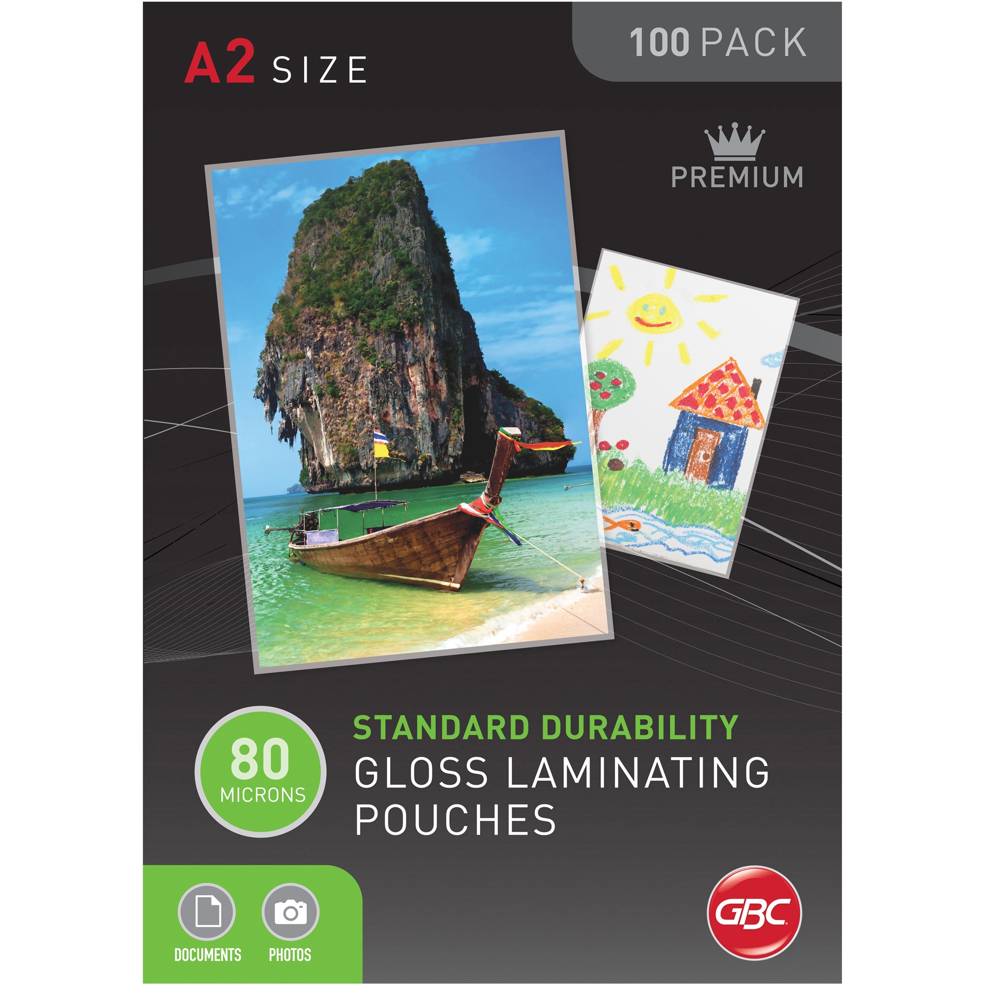 GBC Laminating Pouches A2 80 Micron Gloss Pack  Of 100