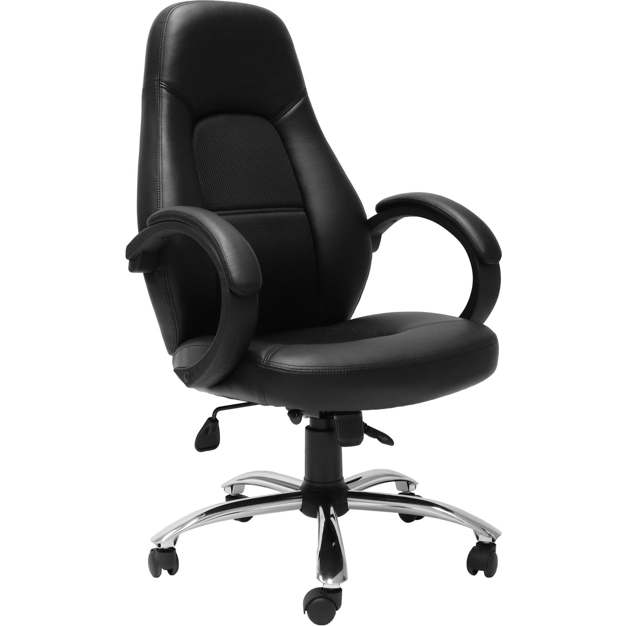 Rapidline CL410 Executive High Back Chair With Fabric Inlay Black PU