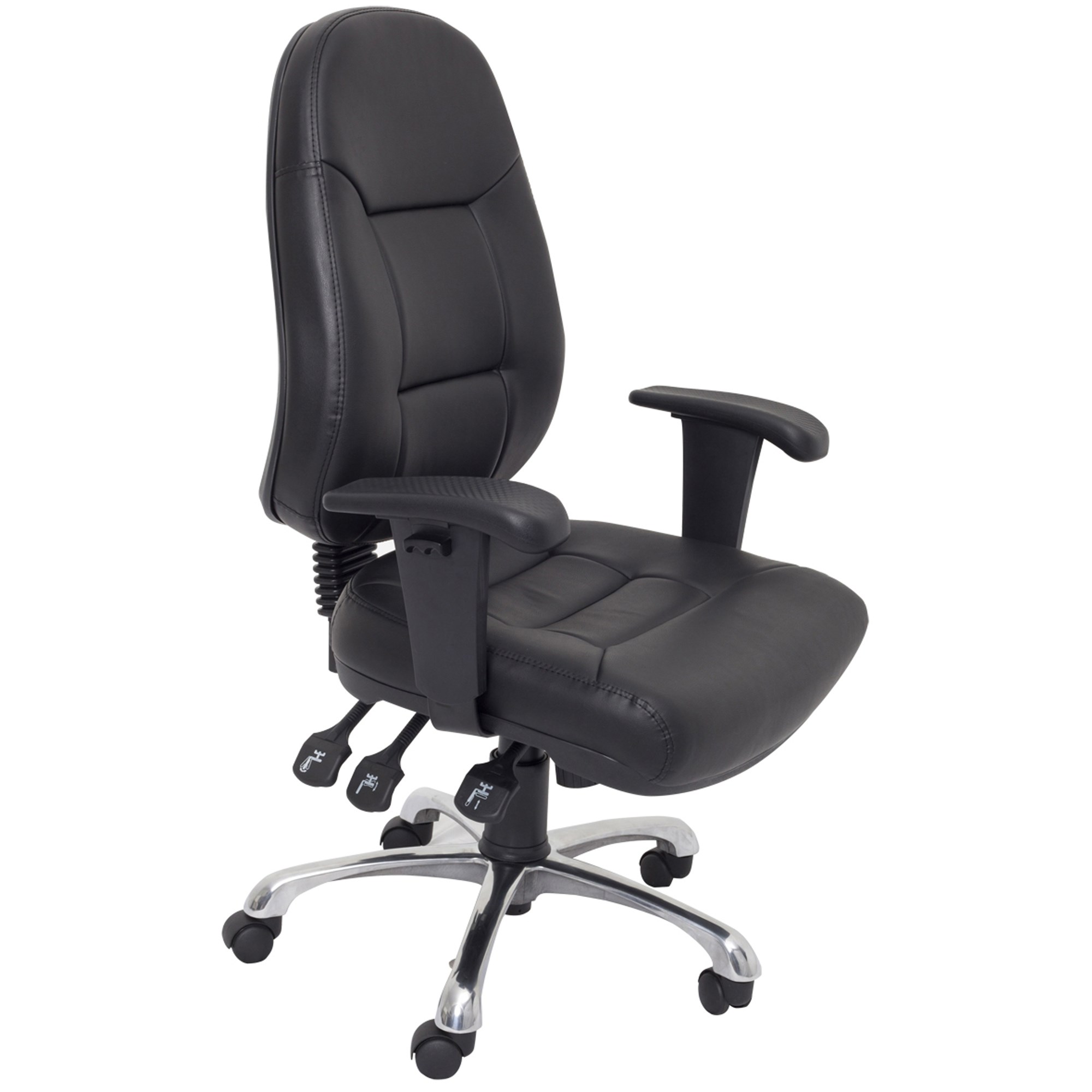 Rapidline PU300 Executive Chair High Back With Arms Black Padded PU