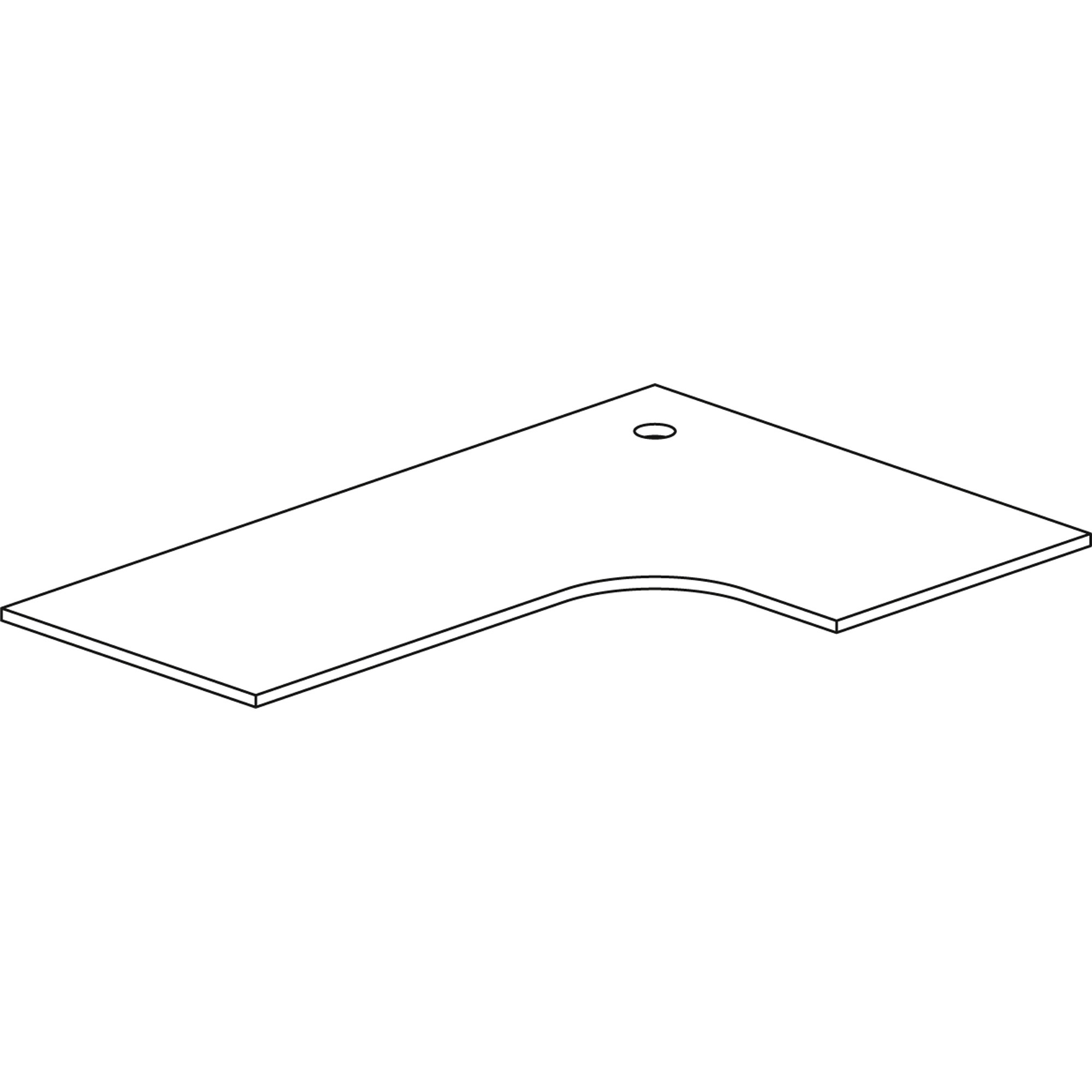 Rapidline Corner Workstation Top Only 1800/1200W x 700D x 25mmD With Cable Port White