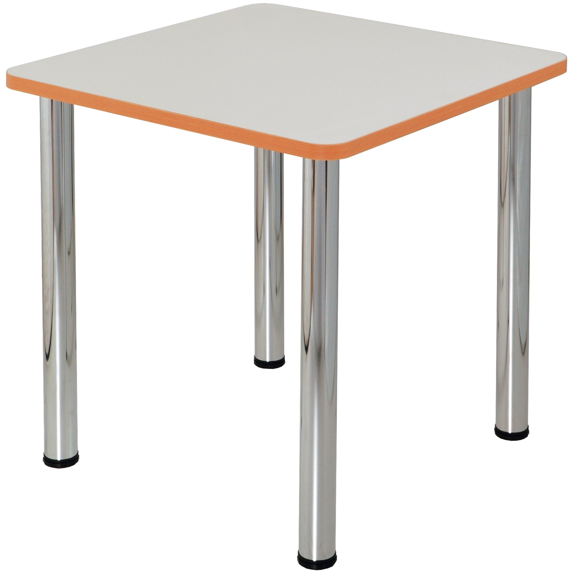 Sylex Quorum Geometry Meeting Table Square 750W x 750D x 740mmH Chrome And Off White