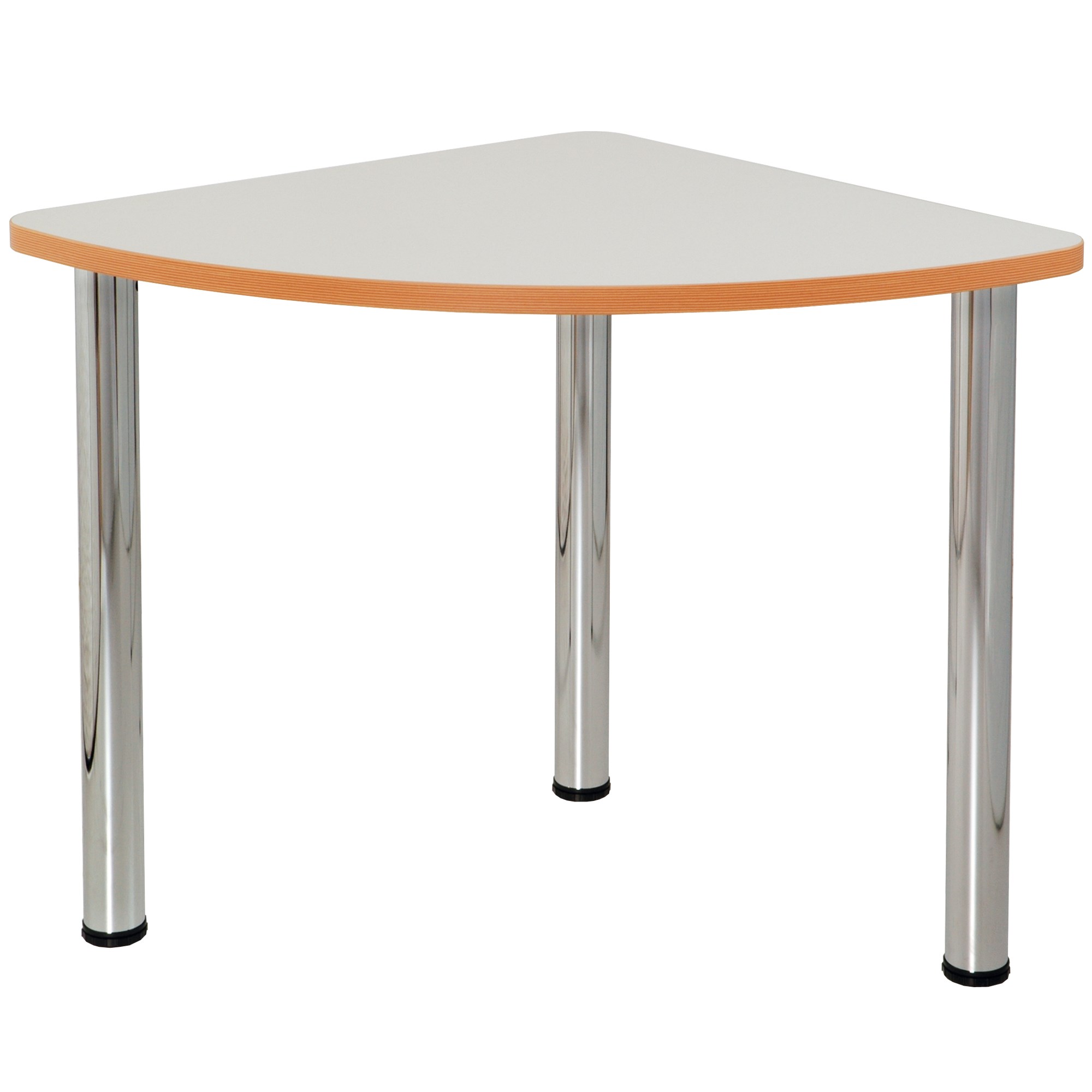 Sylex Quorum Geometry Meeting Table Quarter Round 750W x 750D x 740mmH Chrome/Off White