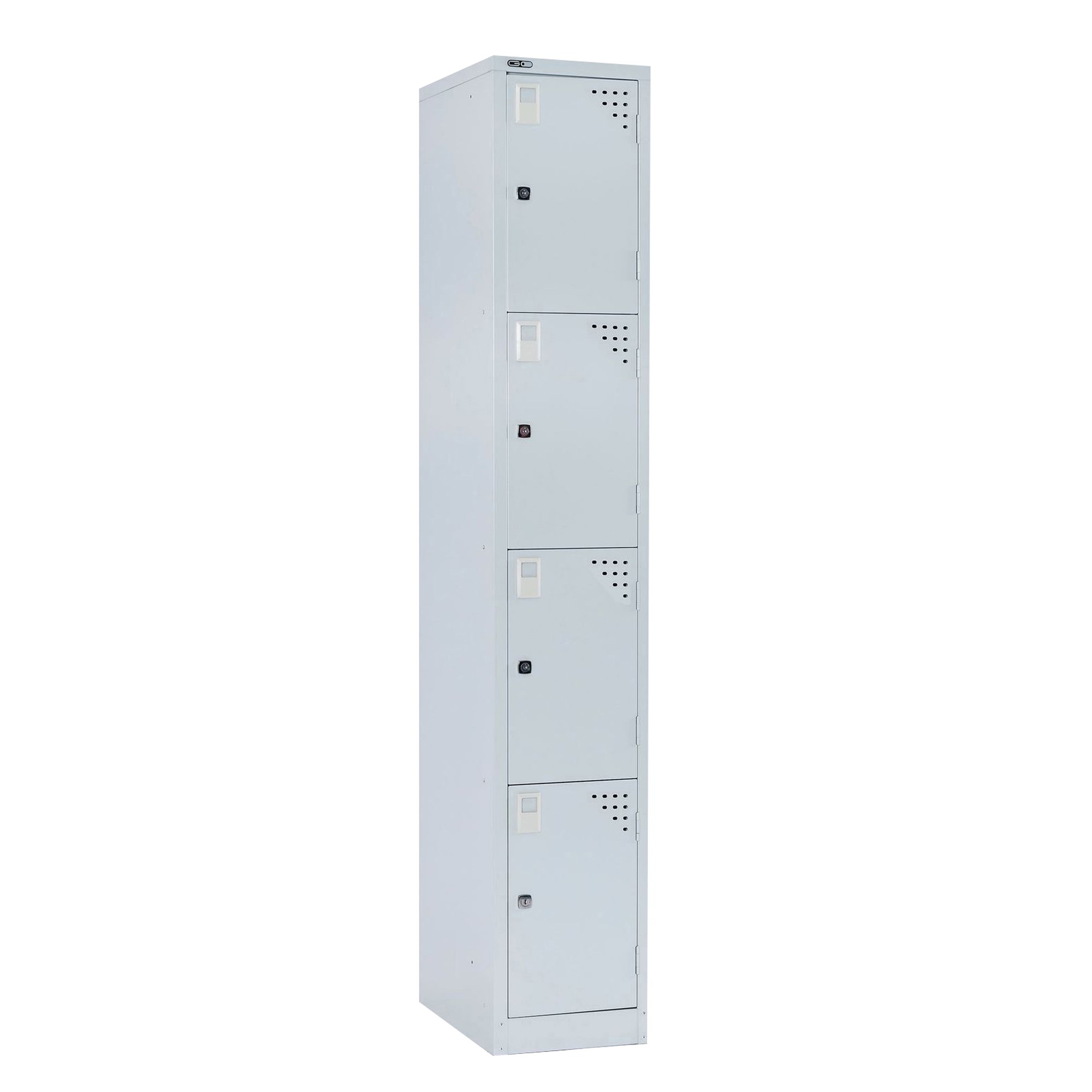 Rapidline Go Locker 4 Door 380W x 455D x 1830mmH Silver Grey