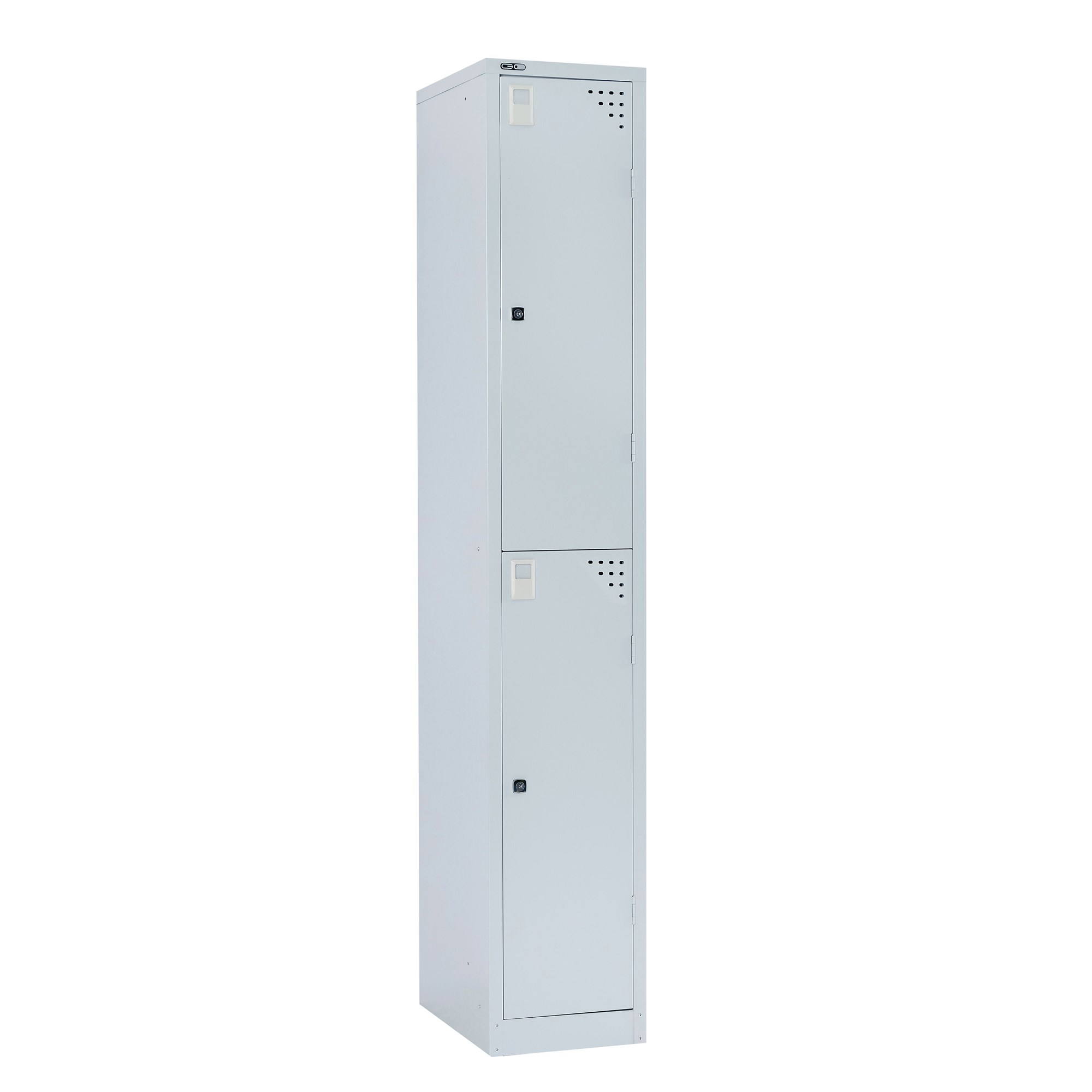 Rapidline Go Locker 2 Door 380W x 455D x 1830mmH Silver Grey
