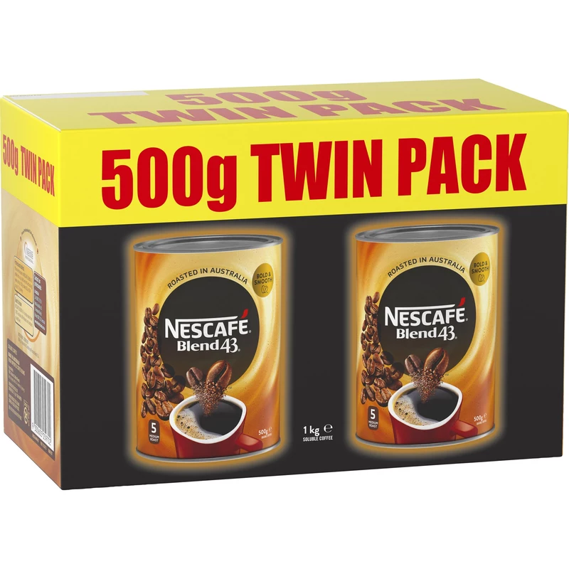 Nescafe Blend 43 Instant Coffee 500gm Can Pack Of 2