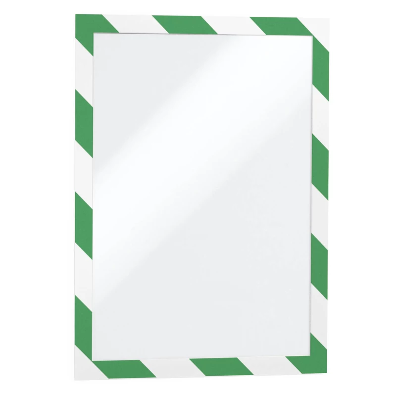 Durable Duraframe Security Self Adhesive Info Frame A4 Green/White Pack  Of 2