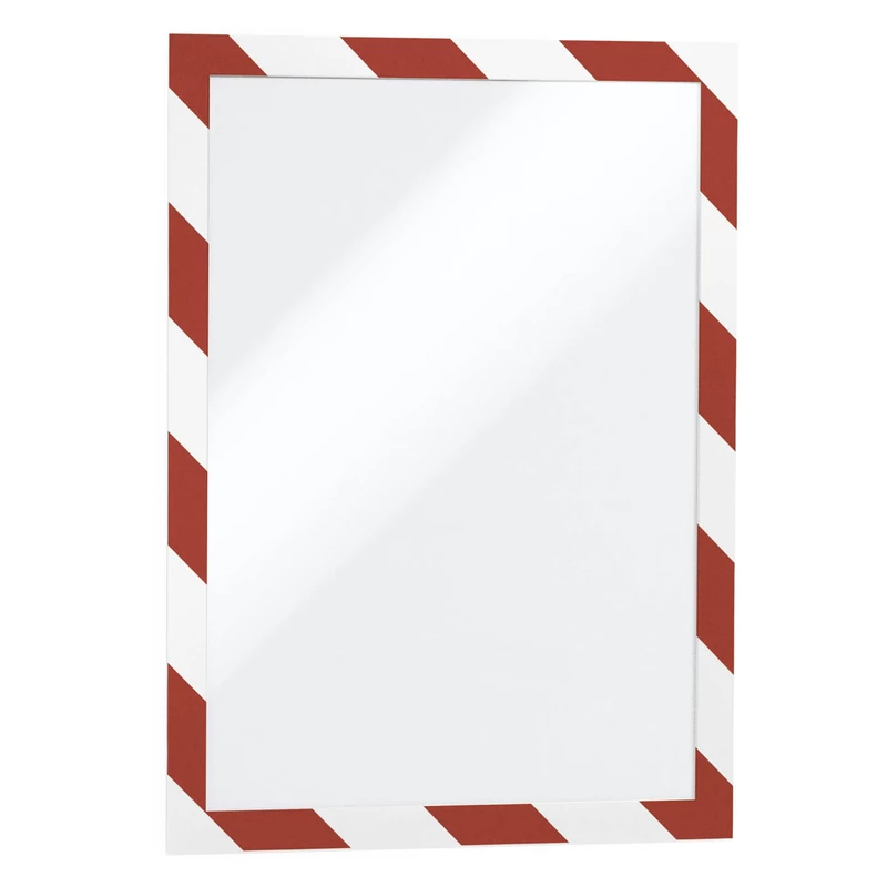 Durable Duraframe Security Self Adhesive Info Frame A4 Red/White Pack  Of 2
