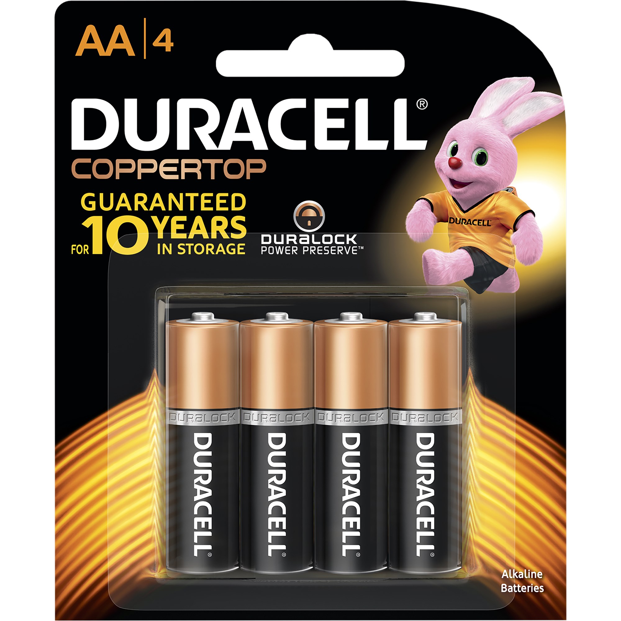 Duracell Coppertop Alkaline Battery Size AA Pack  Of 4