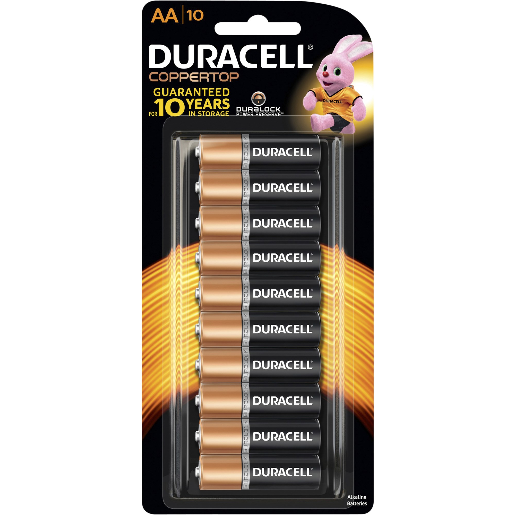 Duracell Coppertop Alkaline Battery Size AA Pack  Of 10