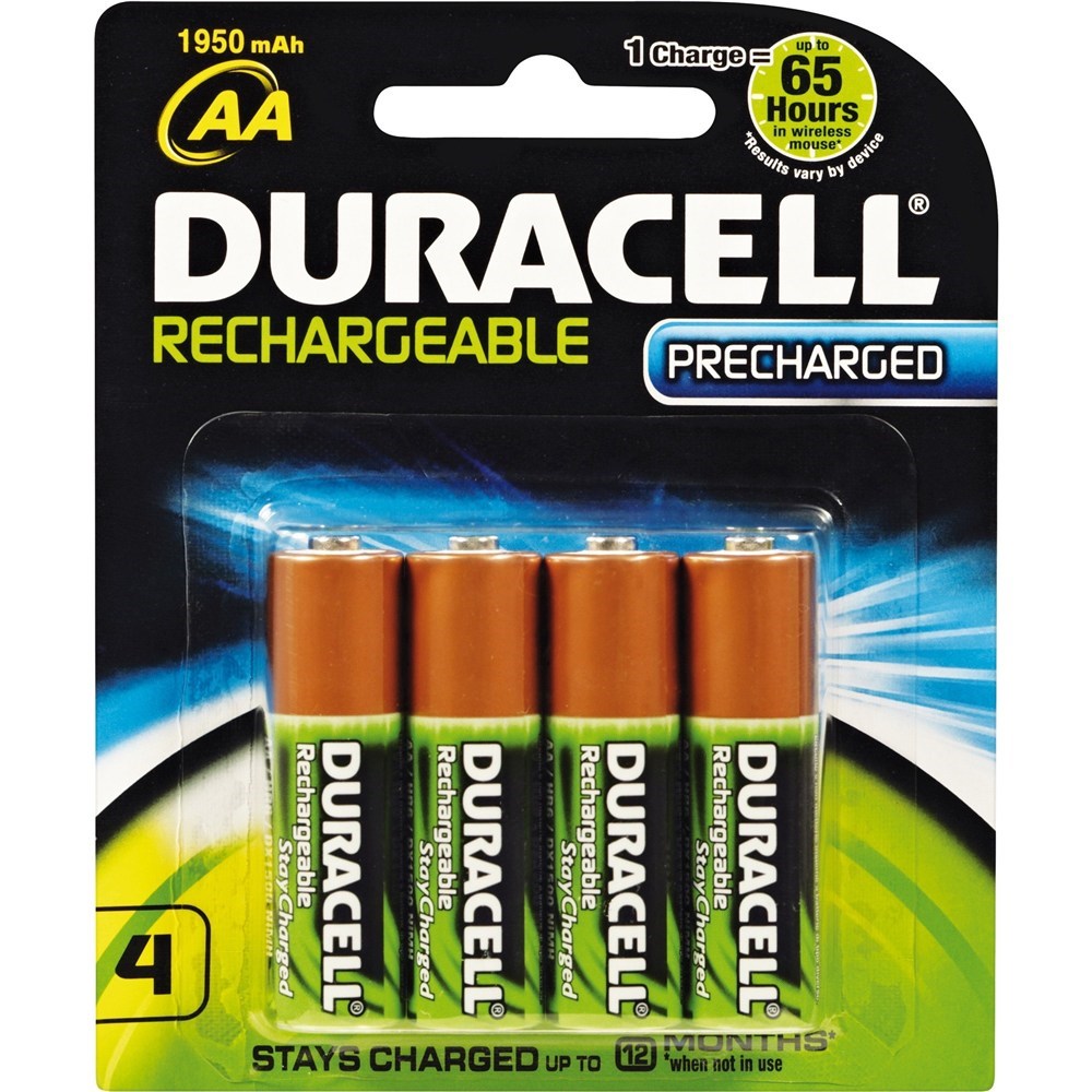 Duracell Rechargeable 2500mAH Battery Size AA Pack  Of 4