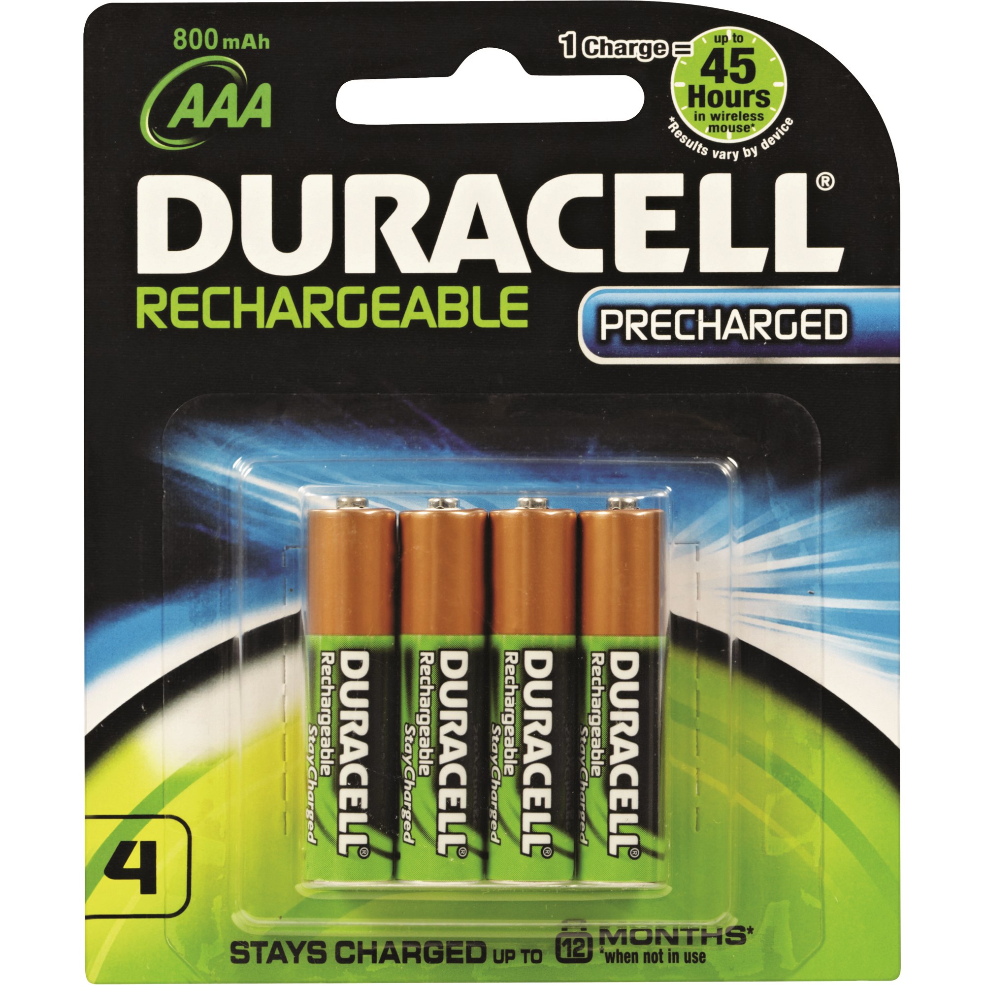 Duracell Rechargeable 900mAH Battery Size AAA Pack  Of 4