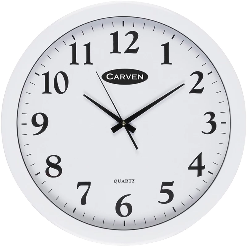 Carven Wall Clock 45cm Diameter White Frame