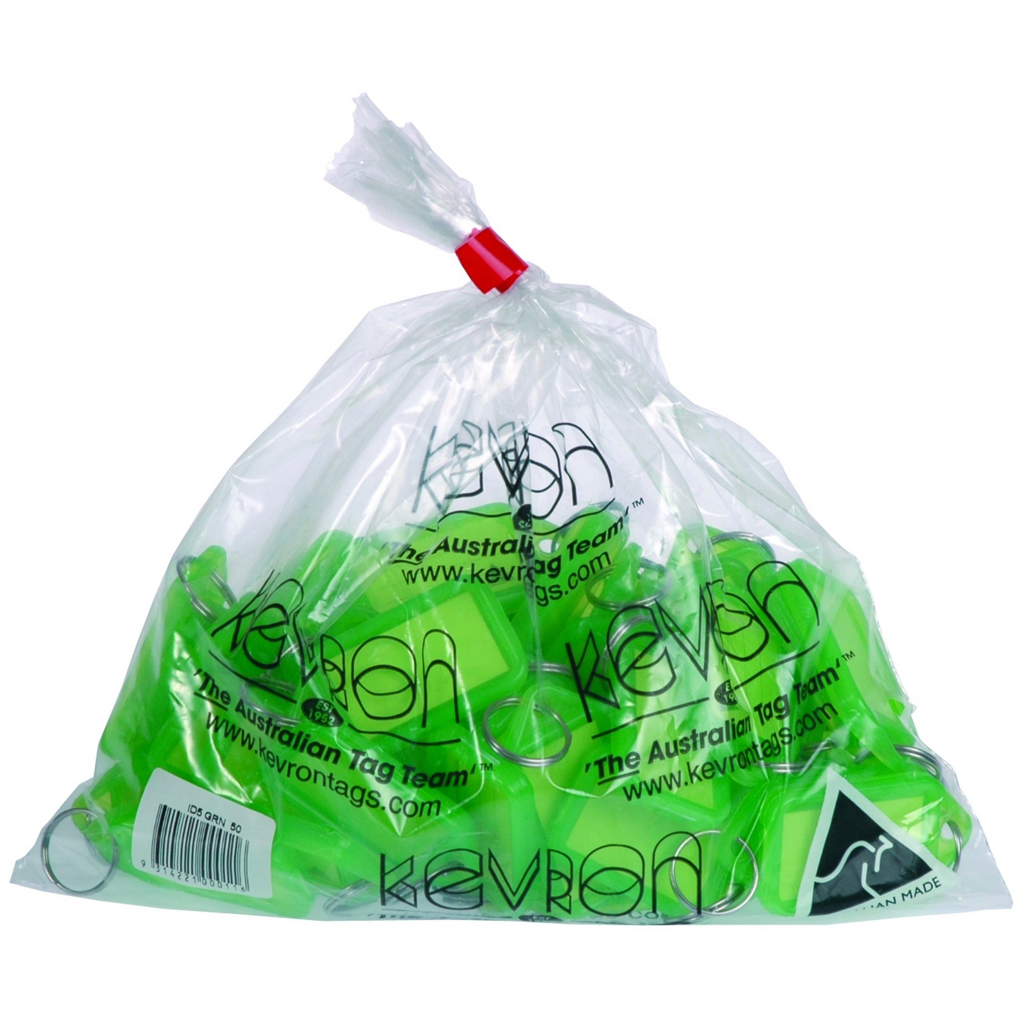 Kevron ID5 Key Tags 56 x 30mm Green Bag Of 50