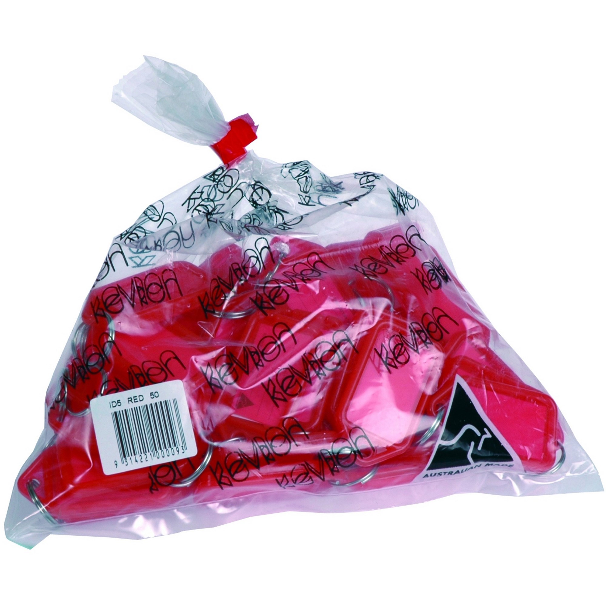 Kevron ID5 Key Tags 56 x 30mm Red Bag Of 50