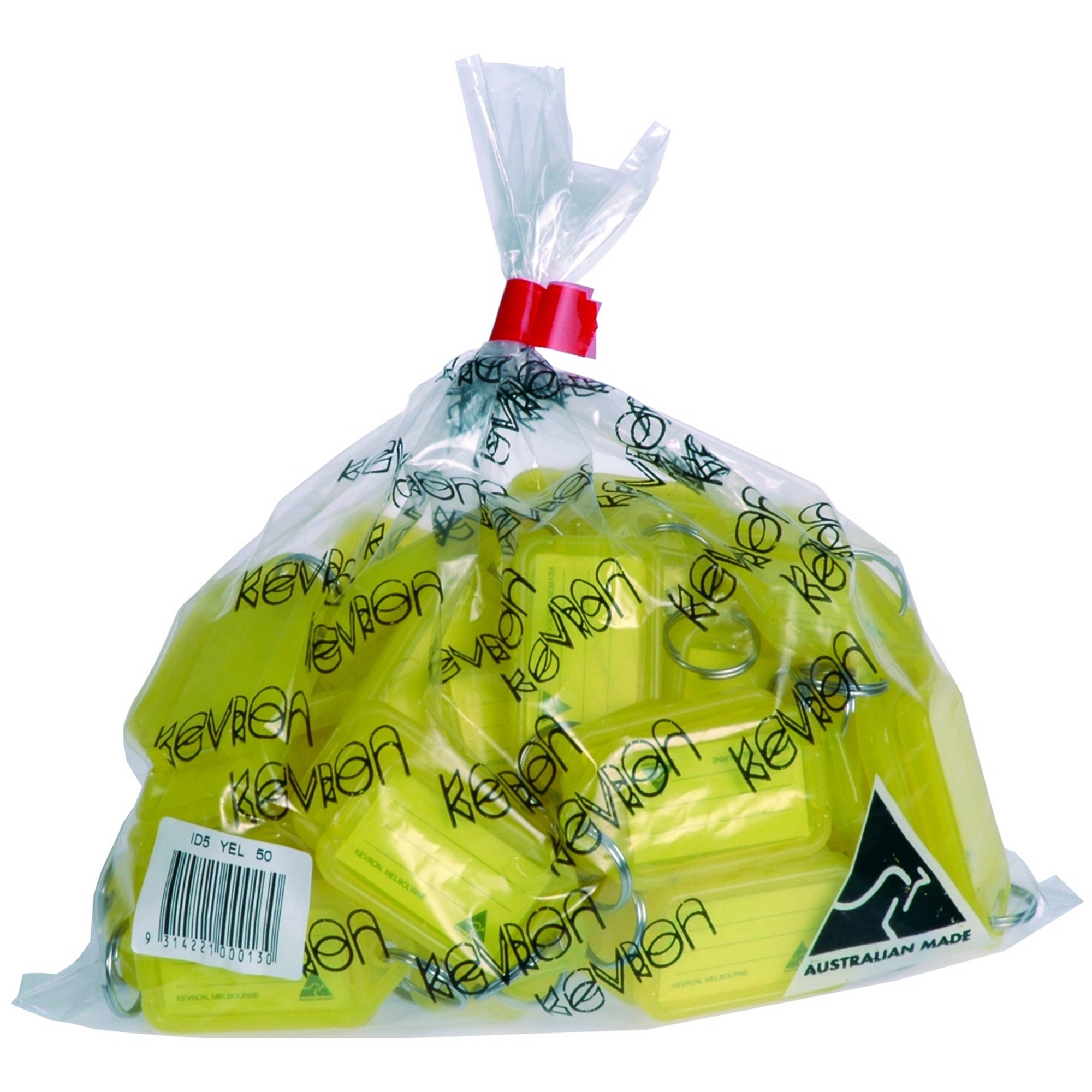 Kevron ID5 Key Tags 56 x 30mm Yellow Bag Of 50