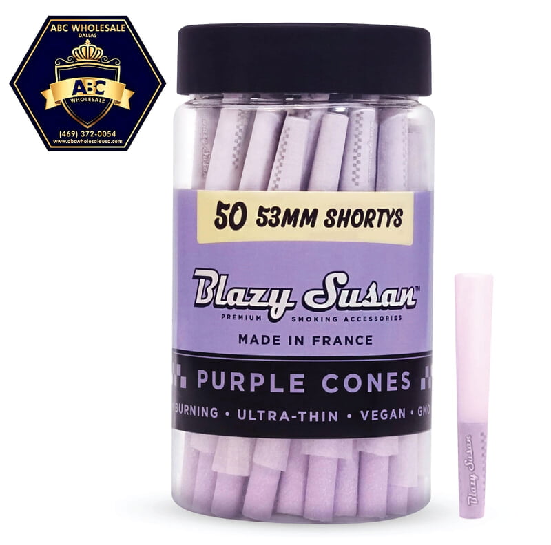 BLAZY SUSAN PURPLE 53MM SHORTYS 50CT JAR