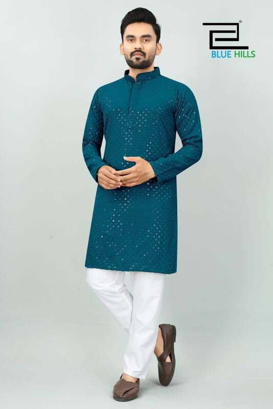 B681: Men Chikankari Kurta Pajama Sets