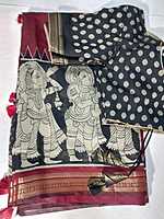 J373: Ready To Ship Beautiful Kalamkari Saree With Stitched Blouse