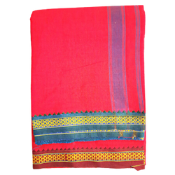 Traditional Red Colour Dhothi for Pooja/Hawan/Regular Use