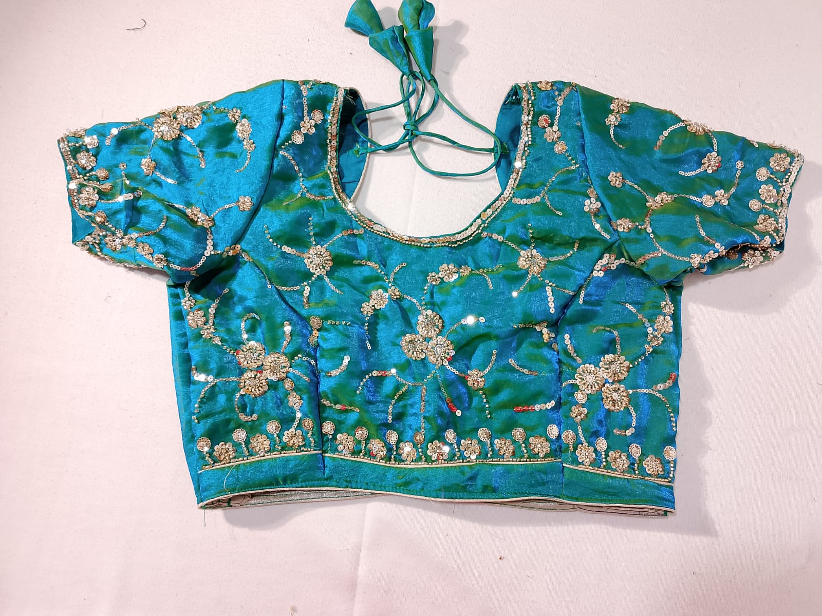 N233: Ready To Ship Beautiful Sequence Work Saree With Stitched Blouse