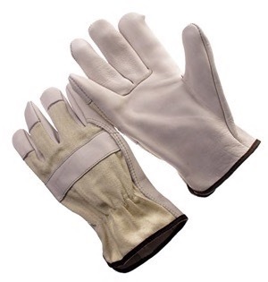 Top grain drivers, wing thumb, natural cotton drill back
