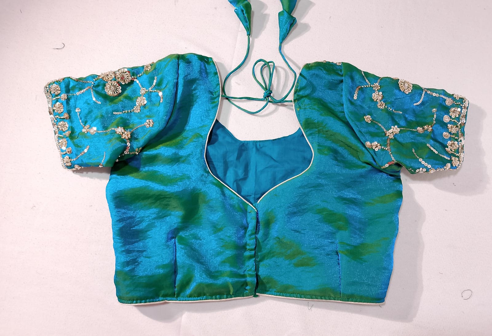 N233: Ready To Ship Beautiful Sequence Work Saree With Stitched Blouse