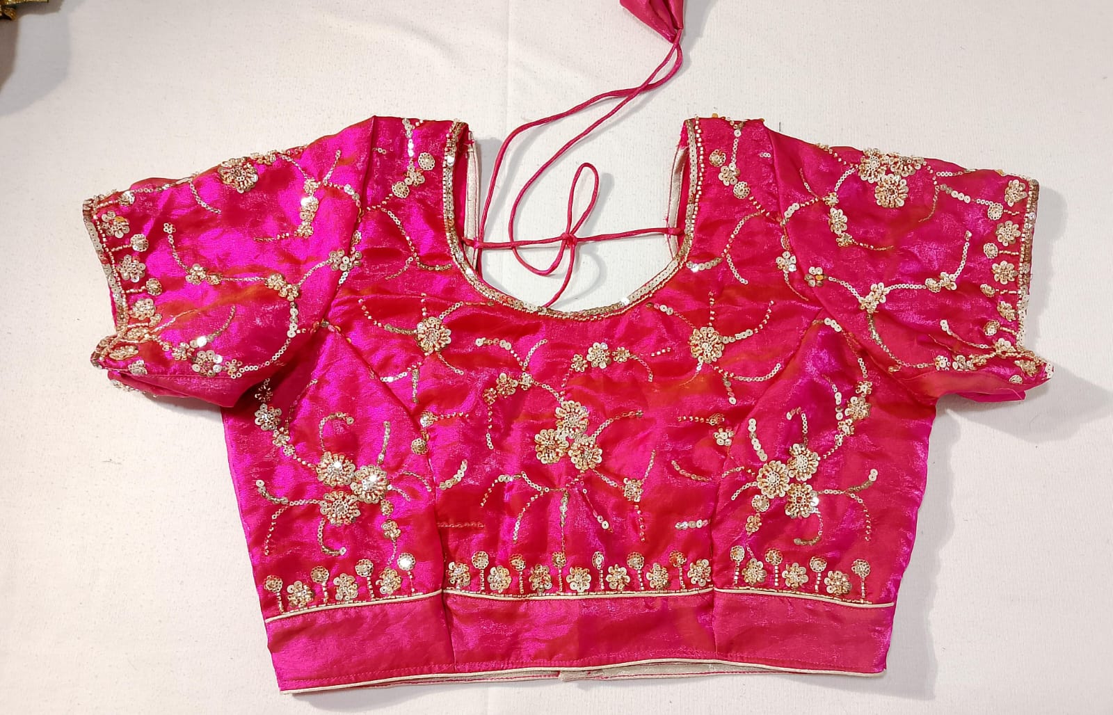 N235: Ready To Ship Beautiful Sequence Work Saree With Stitched Blouse