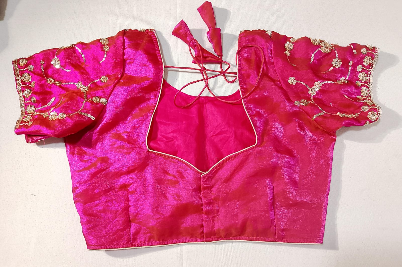 N235: Ready To Ship Beautiful Sequence Work Saree With Stitched Blouse