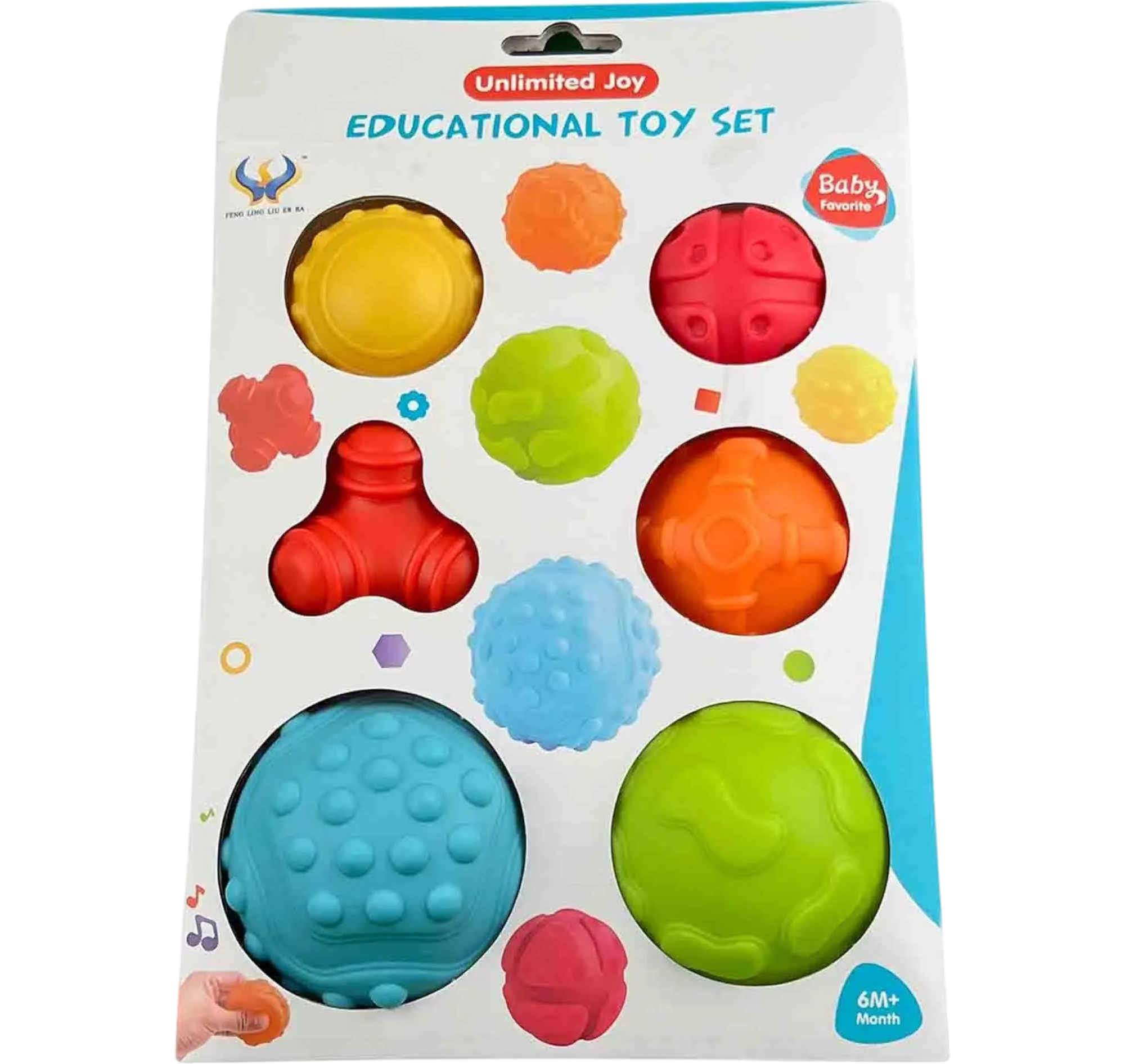 JUEGO SET BOLAS DE TEXTURAS SENSORIALES BABY FAVORITE CAJA 6und KB1031