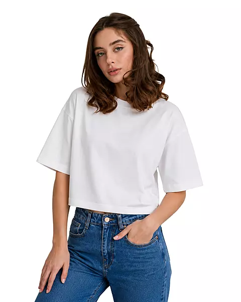 Oversized Cropped Basic T-Shirt