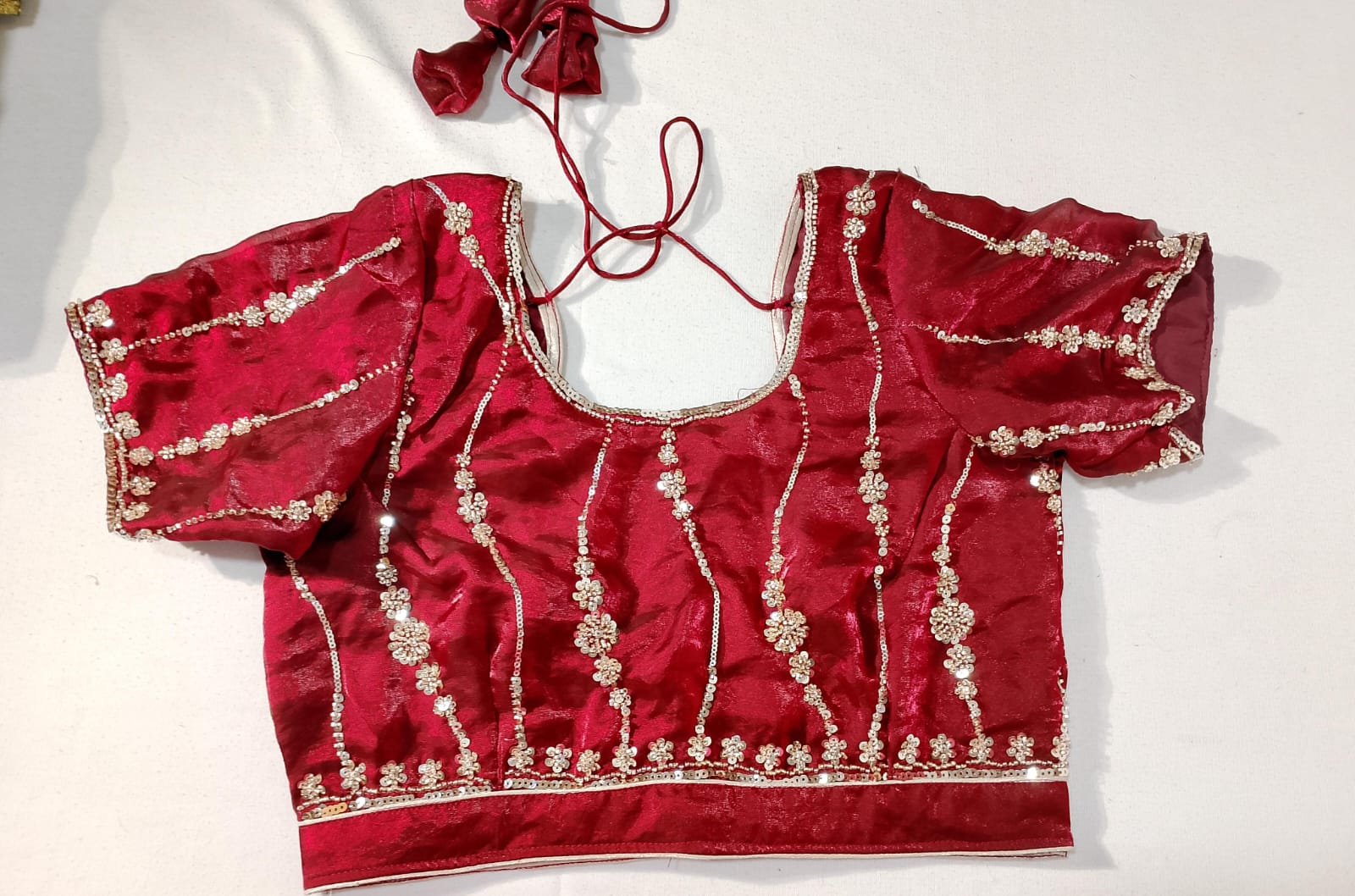 N237: Ready To Ship Beautiful Sequence Work Saree With Stitched Blouse