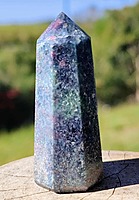 Ruby in blue kyanite with fuchsite generator 55-65mm $14ea Ruby in blue kyanite with fuchsite generator 55-65mm $14ea