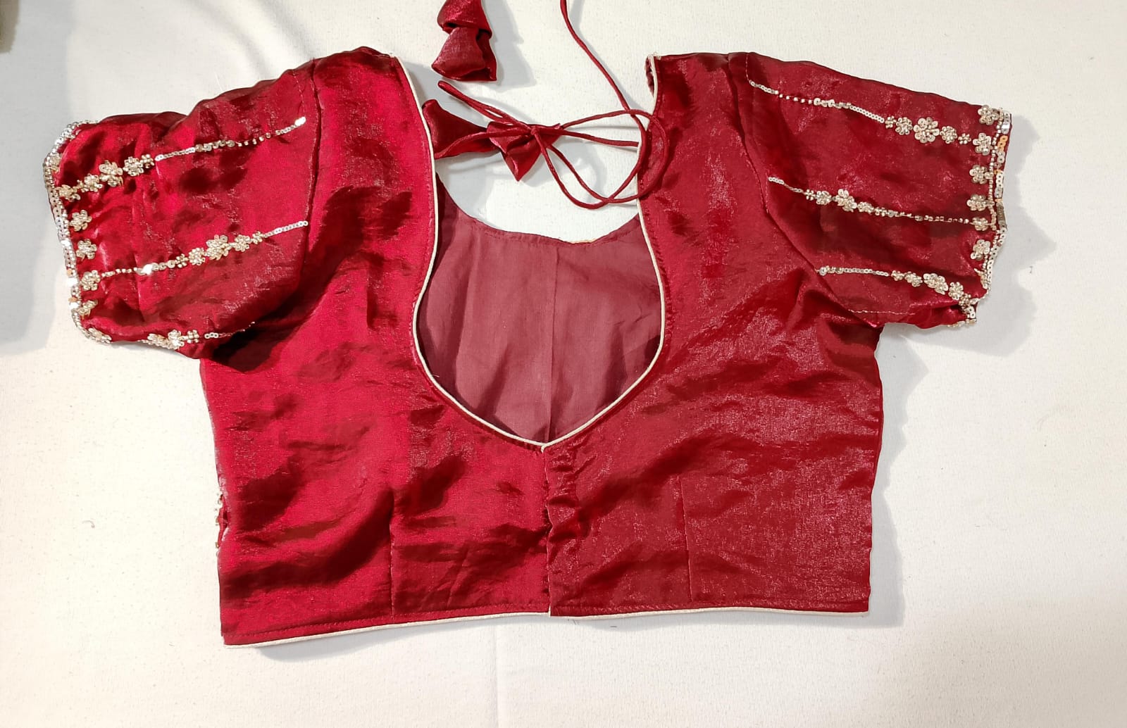 N237: Ready To Ship Beautiful Sequence Work Saree With Stitched Blouse