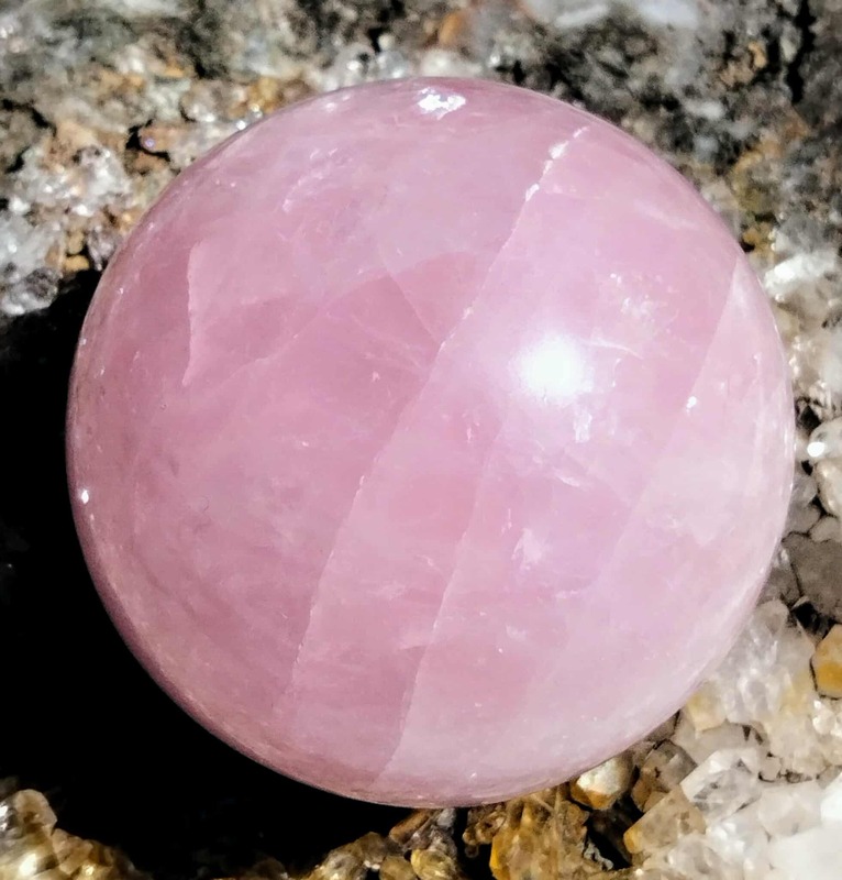 Deep Pink Rose Quartz Sphere (India) 55mm Deep Pink Rose Quartz Sphere (India) 55mm