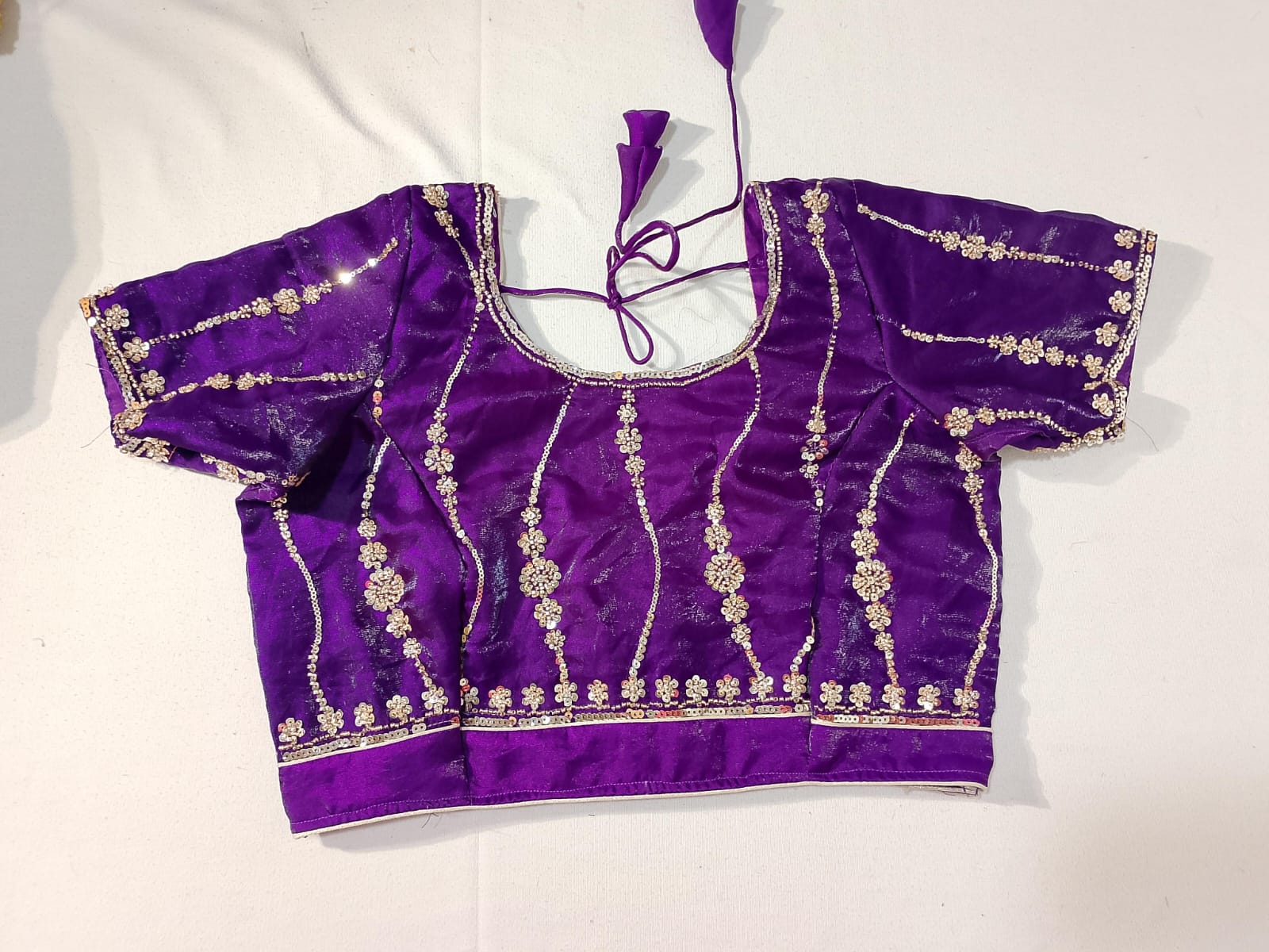 N236:Ready To Ship Beautiful Sequence Work Saree With Stitched Blouse