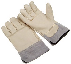 A grade cowhide, grain palm and back, wing thumb, split safety cuff