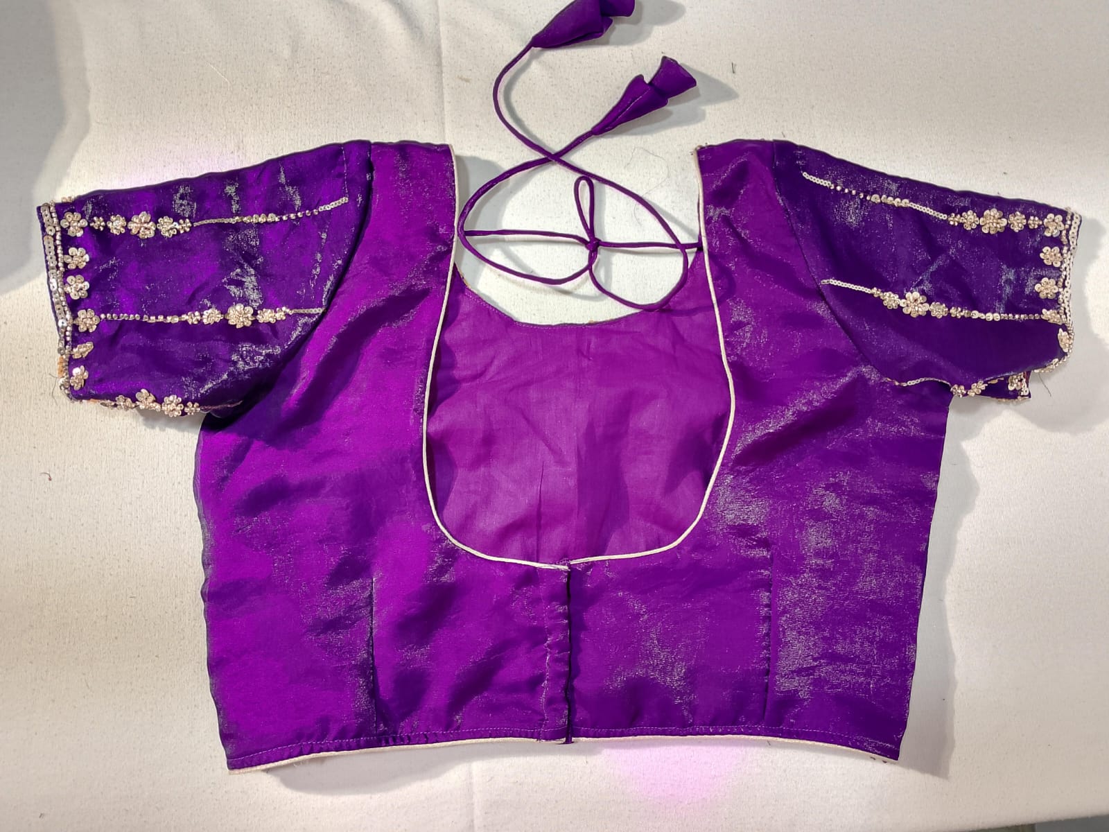 N236:Ready To Ship Beautiful Sequence Work Saree With Stitched Blouse