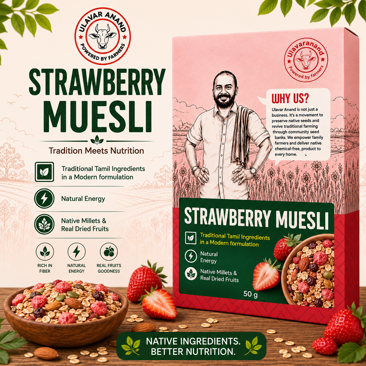 STRAWBERRY MUESLI 50 G