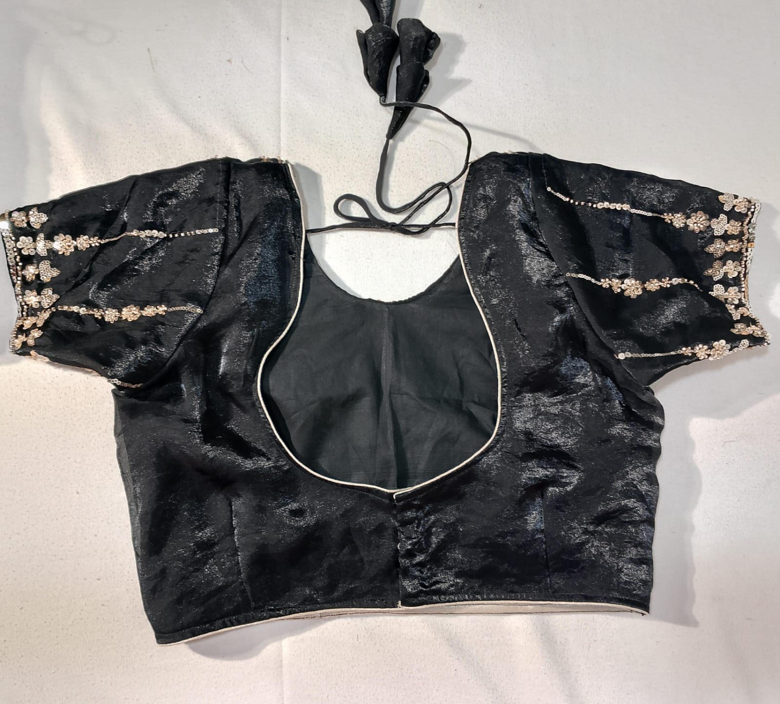 N238: Ready To Ship Beautiful Sequence Work Saree With Stitched Blouse