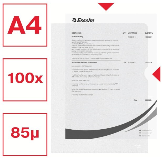 ESSELTE GERMANY 54852 CLEAR L-SHAPE CLEAR 0.9MM
