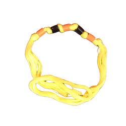 Red and Black Beads with Yellow thread for wrist wearing