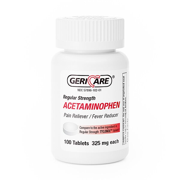 Geri-Care® Acetaminophen Pain Relief Tablets 325 mg, 100 Count Bottle