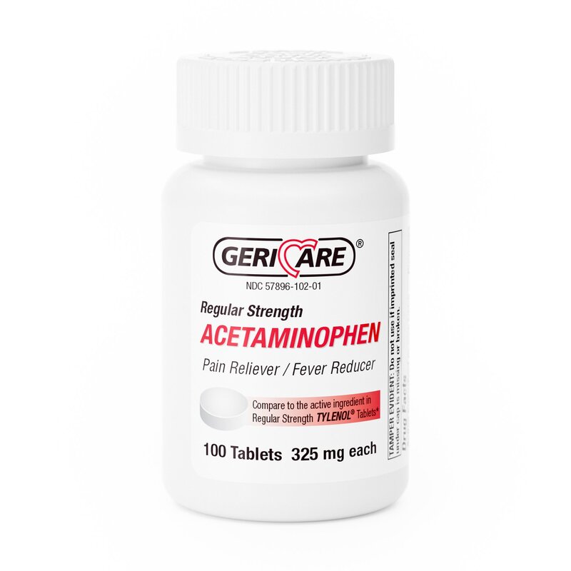 Geri-Care® Acetaminophen Pain Relief Tablets 325 mg, 100 Count Bottle