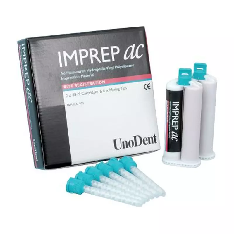UNODENT IMPREP 2 AC IMPRESSION MATERIAL WASH- NORMAL SET- LIGHT BODY (CORAL) (2 X 50ML)