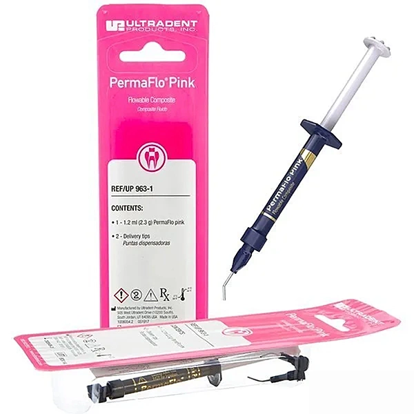 PERMAFLO PINK- LIGHT-CURE COMPOSITE FOR GUM MASKING (2 X 1.2ML) SYRINGE
