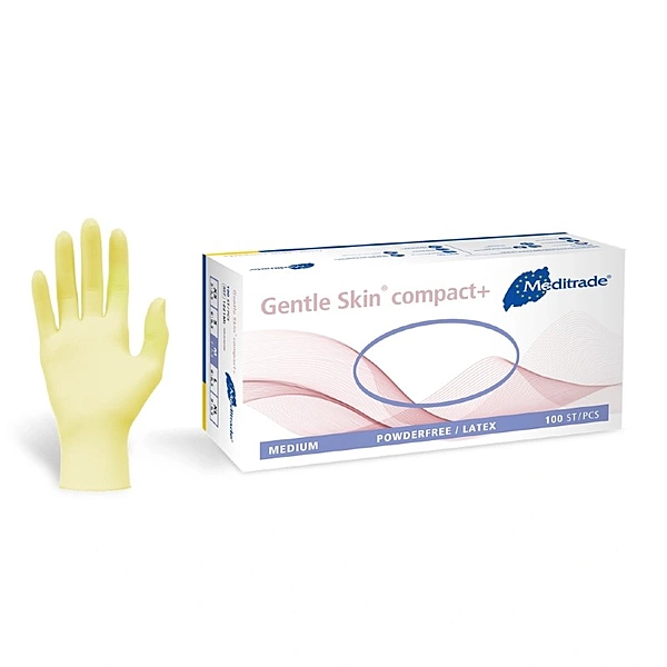 MEDITRADE GENTLE SKIN COMPACT + LATEX GLOVES POWDER FREE MEDIUM (100/BOX)