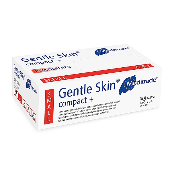 MEDITRADE GENTLE SKIN COMPACT + LATEX GLOVES POWDER FREE SMALL (100/BOX)